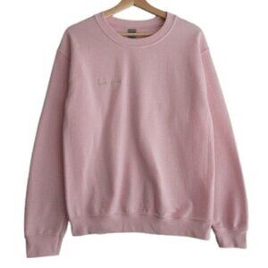 LOVE IS DOPE AS HELL Crewneck Sweatshirt Pink  Men's Sz S Flawed